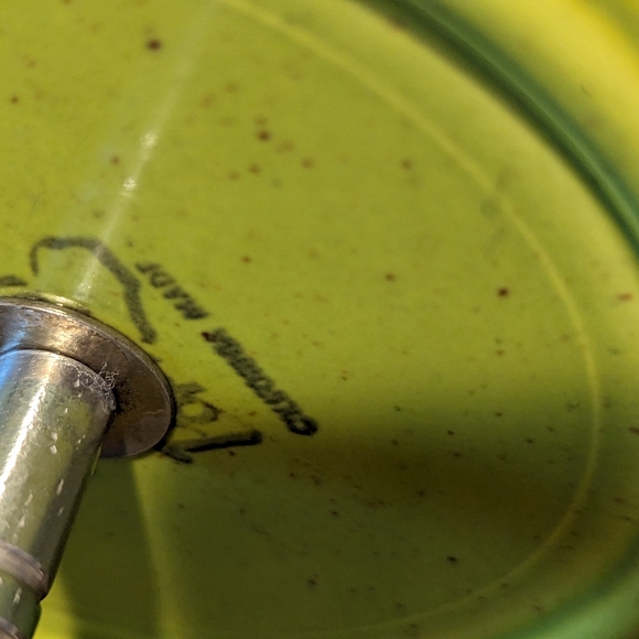 California poppy trail chartreuse two tier tidbit tray - Picture 12 of 13